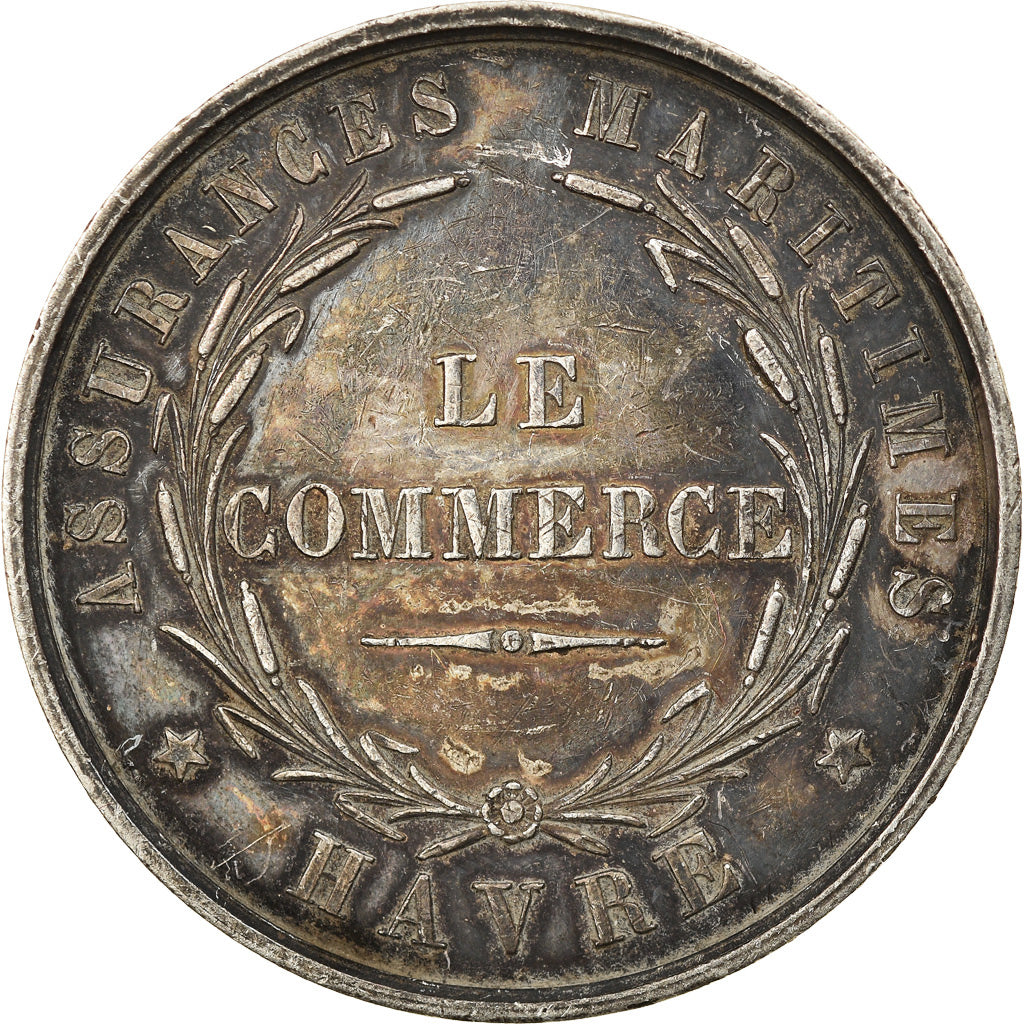 France, Token, Assurances Maritimes, Le Commerce, Le Havre, 1849, AU(50-53)