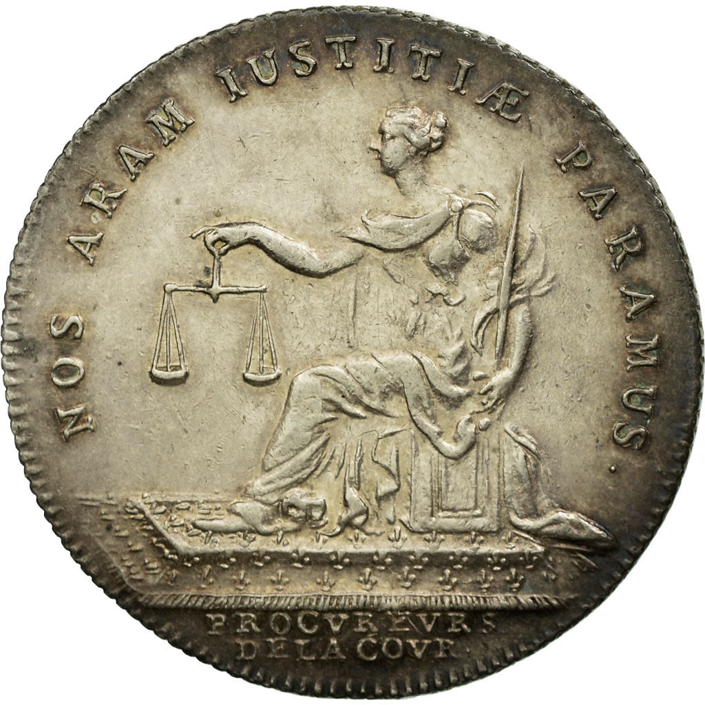 France, Token, Justice, AU(55-58), Silver, Feuardent:manque