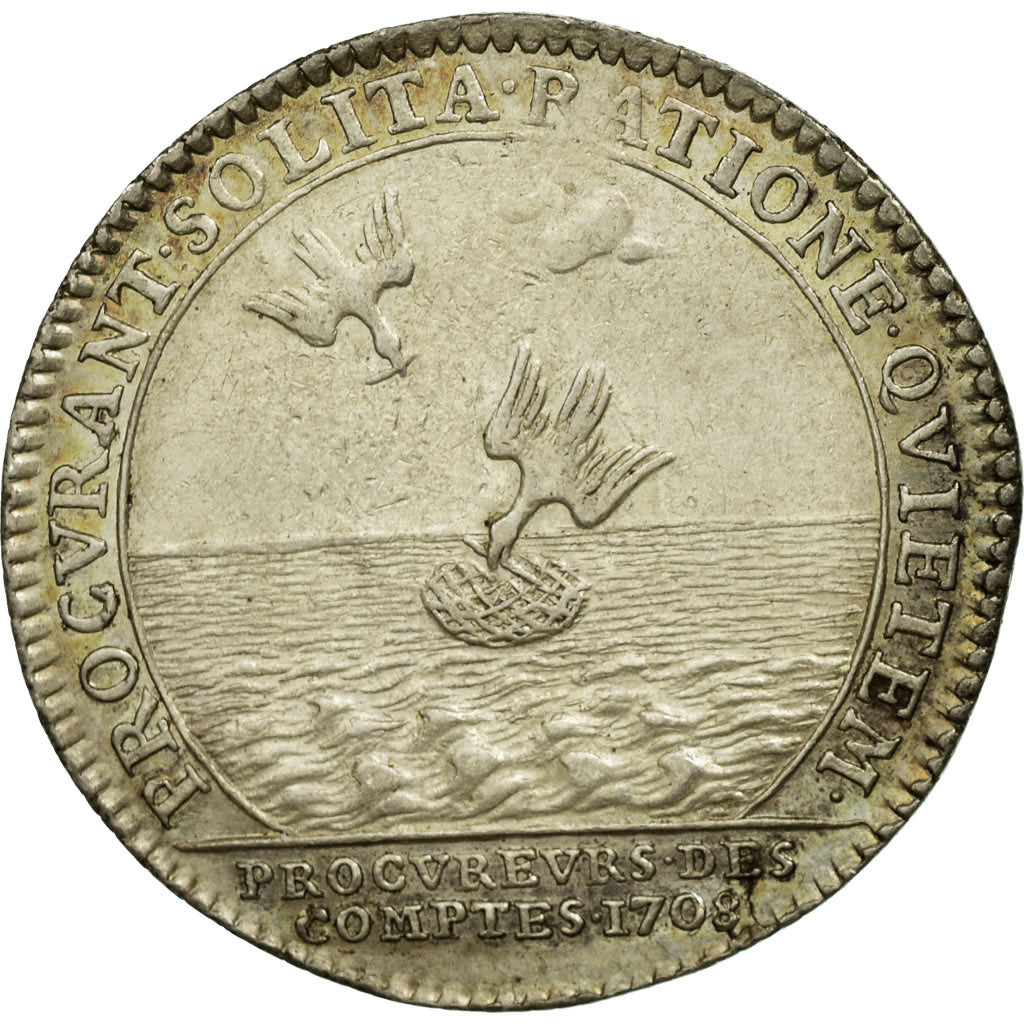 France, Token, Royal, 1708, AU(55-58), Silver, Feuardent:1812
