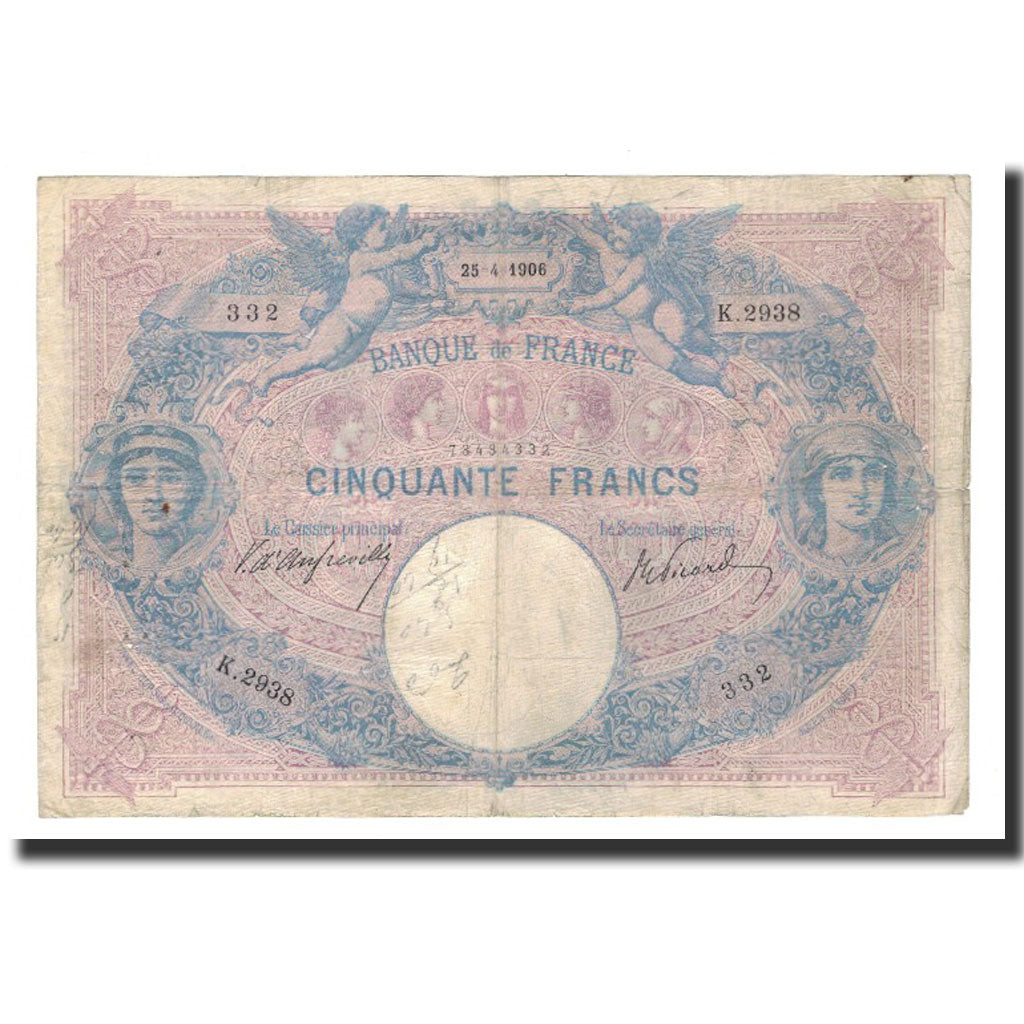 Banknote, France, 50 Francs, 1906-04-25, VF(30-35), Fayette:14.18, KM:64d