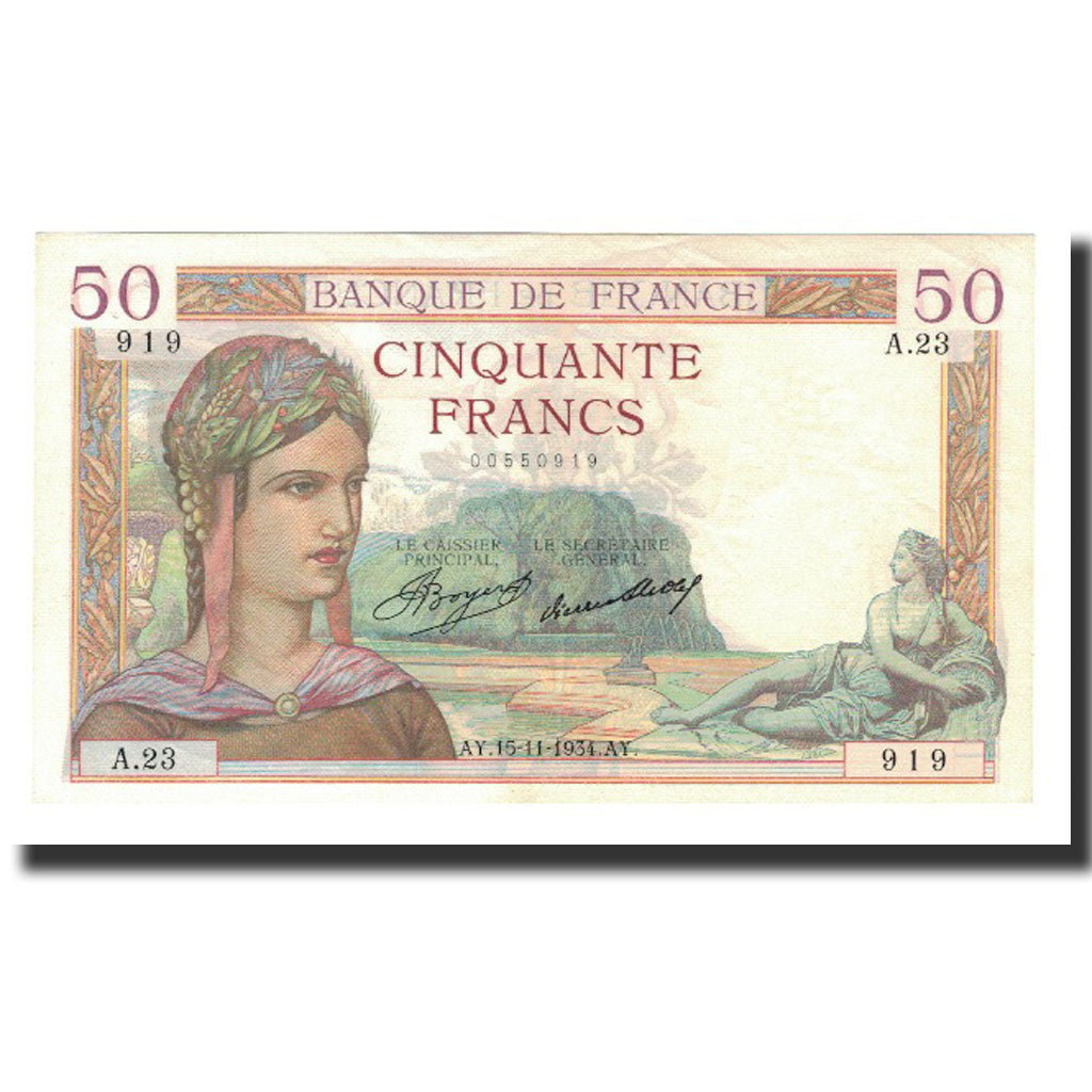 Frankreich, 50 Francs, 1934-11-15, VZ, Fayette:17.1, KM:81