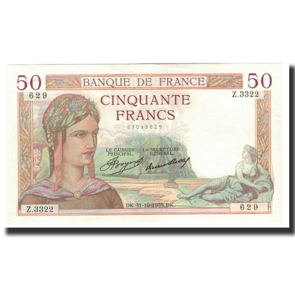 France, 50 Francs, 1935-10-31, UNC(60-62), Fayette:17.19, KM:81