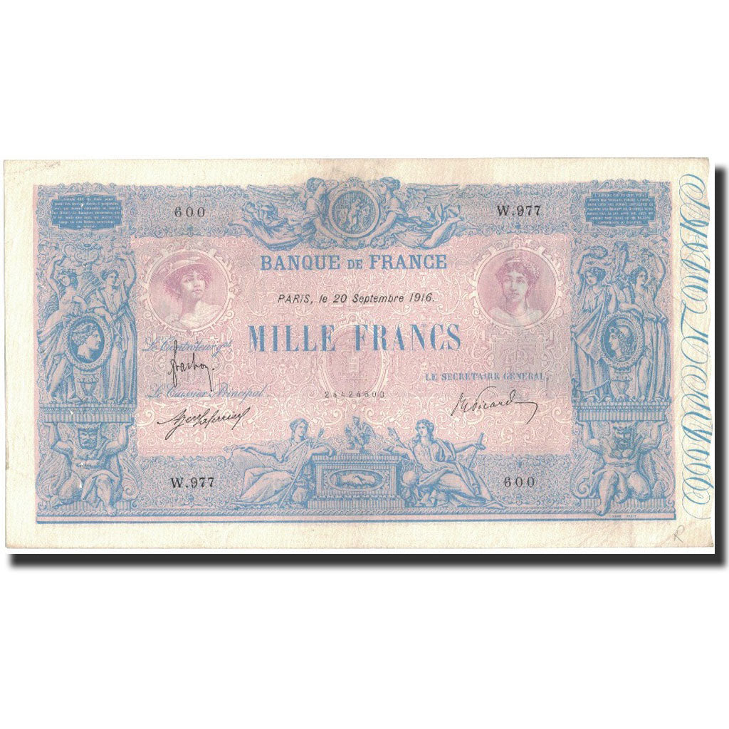 Frankrijk, 1000 Francs, 1916-09-20, TTB+, Fayette:36.30, KM:67g