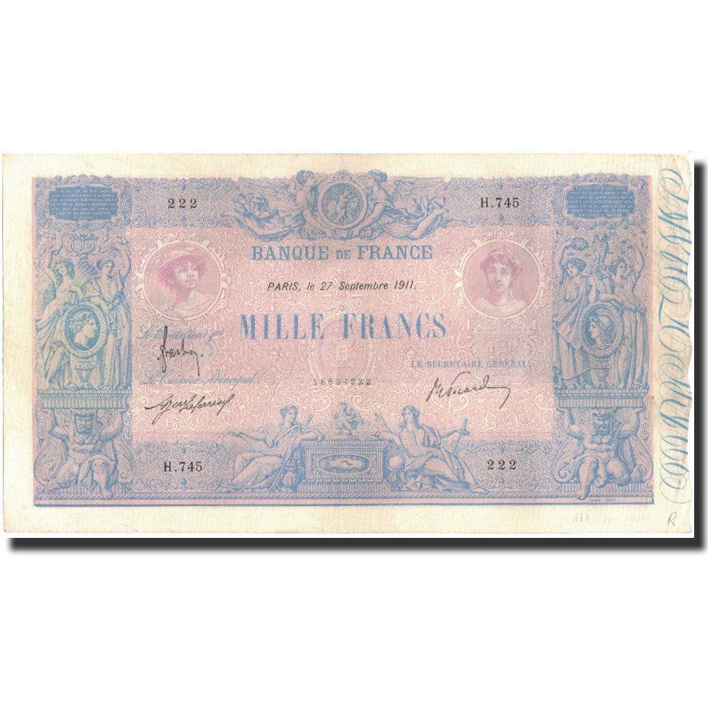 Frankreich, 1000 Francs, 1911. 09. 27, SS+, Fayette:36.25, KM:67g