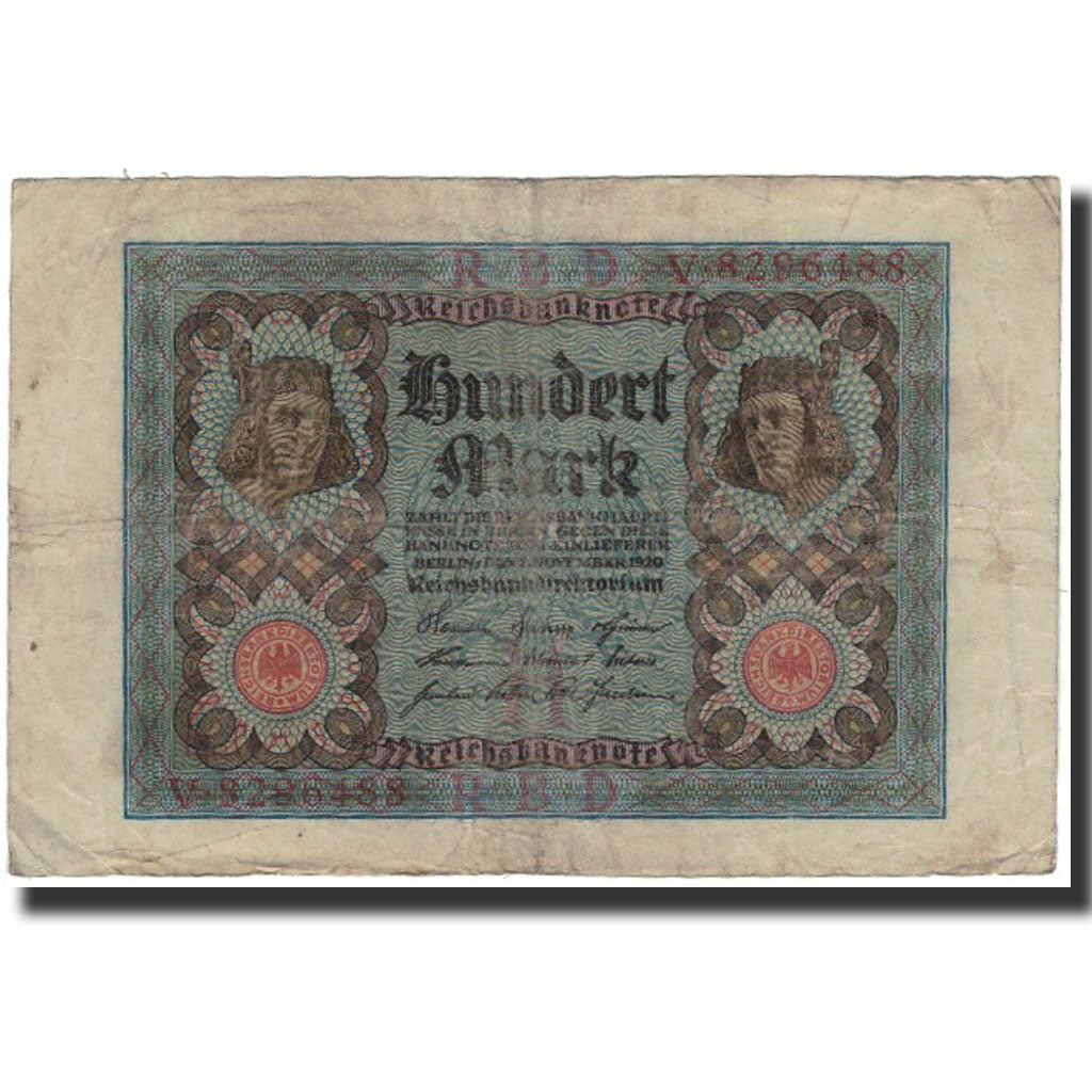 Billet, Allemagne, 100 Mark, 1920-11-01, KM:69a, TB