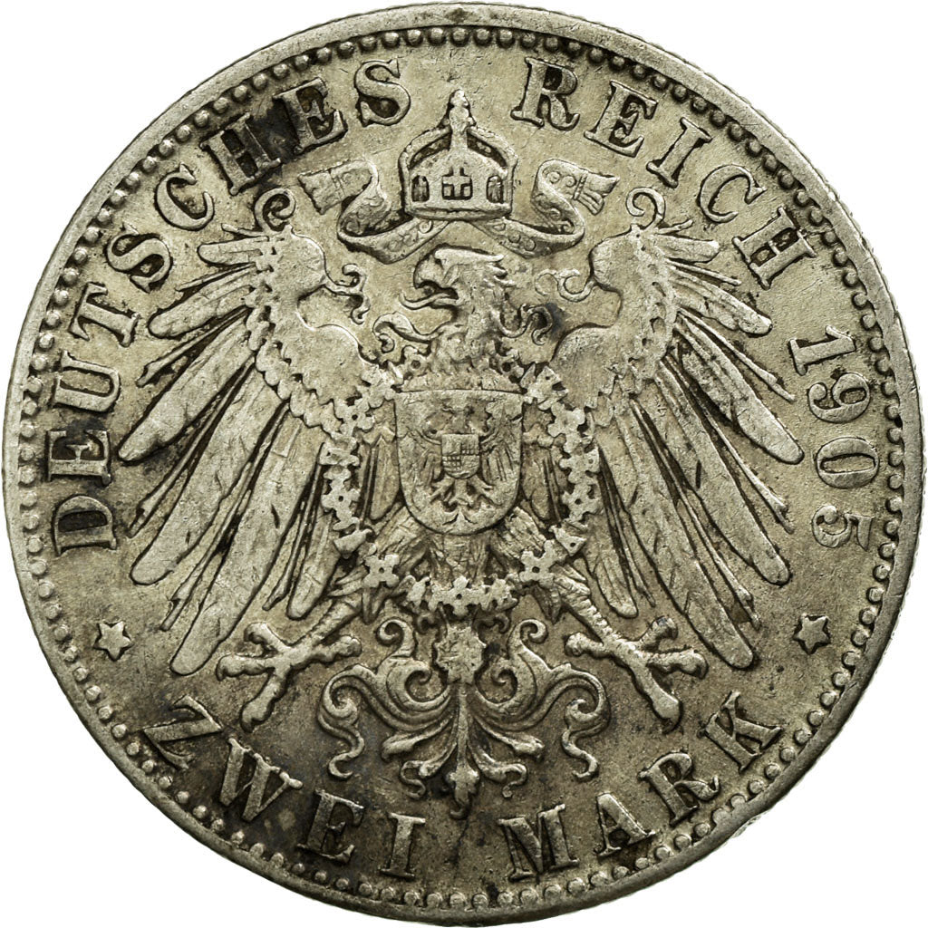 Munten, Duitse staten, BAVARIA, Otto, 2 Mark, 1905, Munich, ZF, Zilver, KM:913