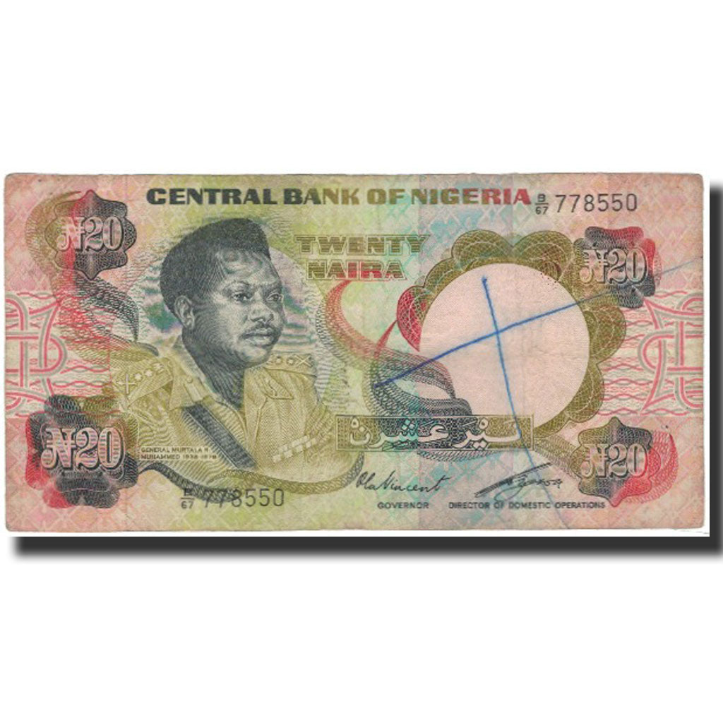 Billet, Nigéria, 20 Naira, UNDATED 1973-1977, KM:18d, B