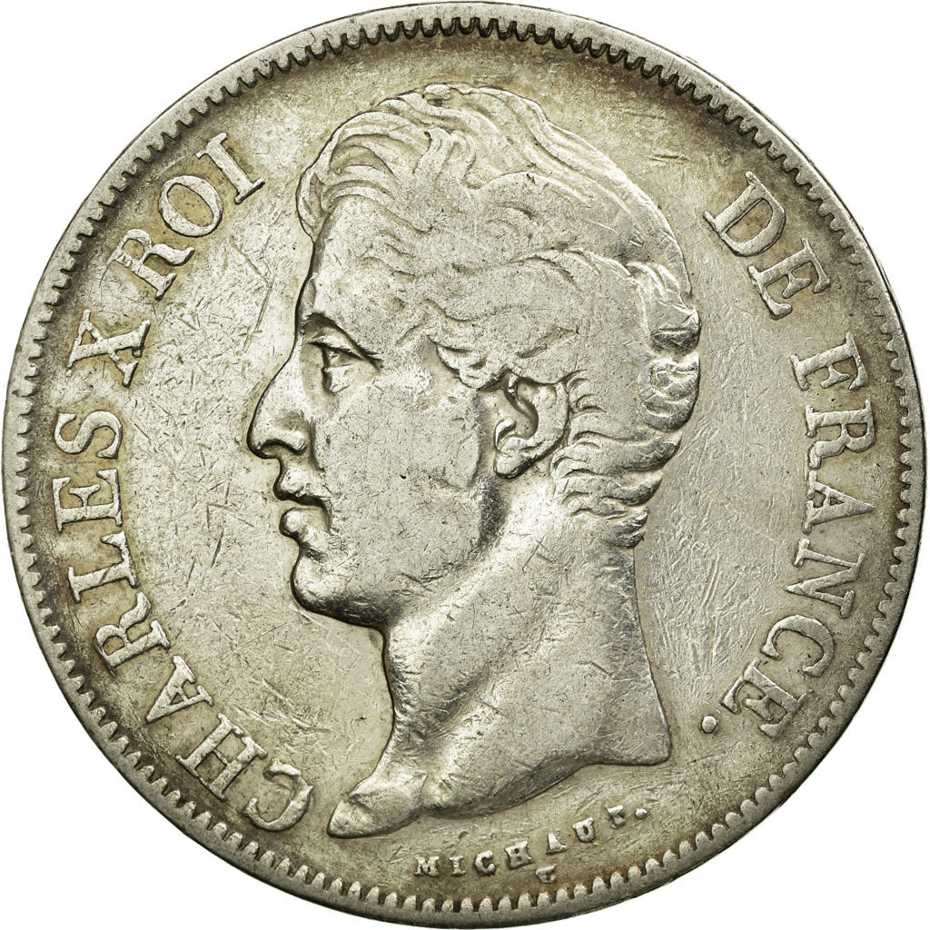 Coin, France, Charles X, 5 Francs, 1830, Bayonne, VF(30-35), Silver, KM:728.8