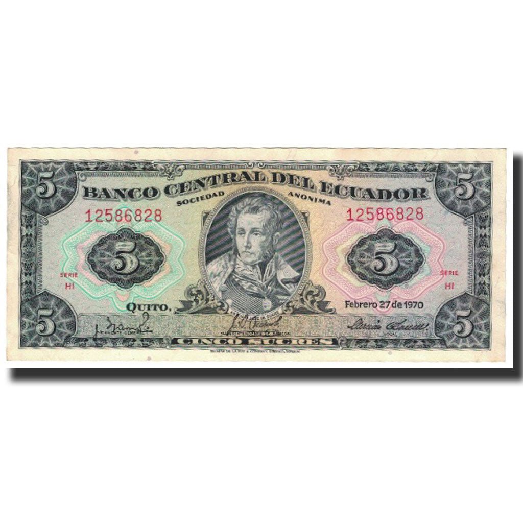 Banknote, Ecuador, 5 Sucres, 1970-02-27, KM:113b, UNC(63)