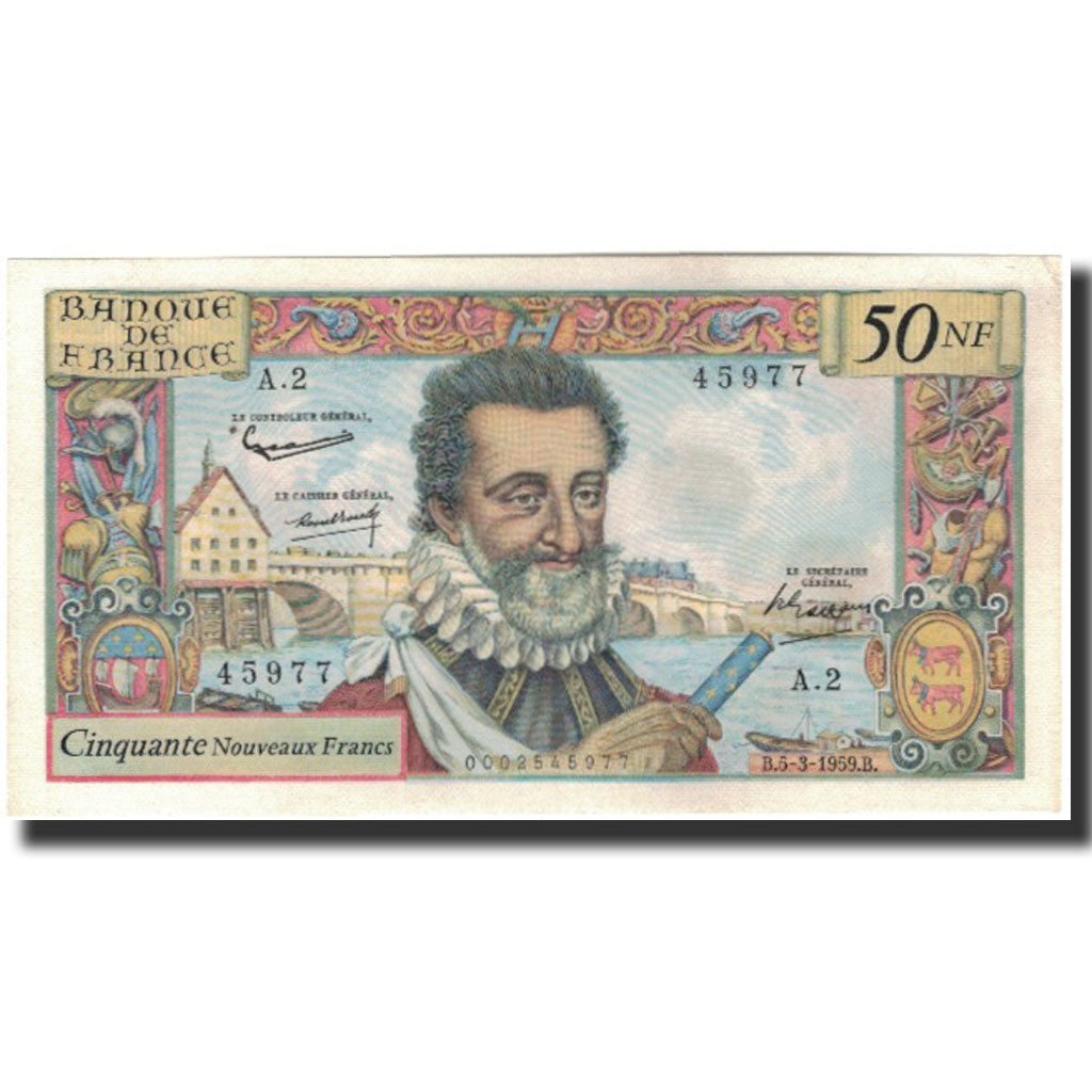 France, 50 Nouveaux Francs, 50 NF 1959-1961 ''Henri IV'', 1959-03-05, UNC(63)