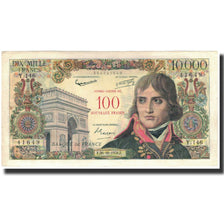 France, 100 Nouveaux Francs on 10,000 Francs, 1955-1959 Overprinted with
