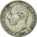 Coin, Spain, Alfonso XII, 50 Centimos, 1881, Madrid, EF(40-45), Silver, KM:685