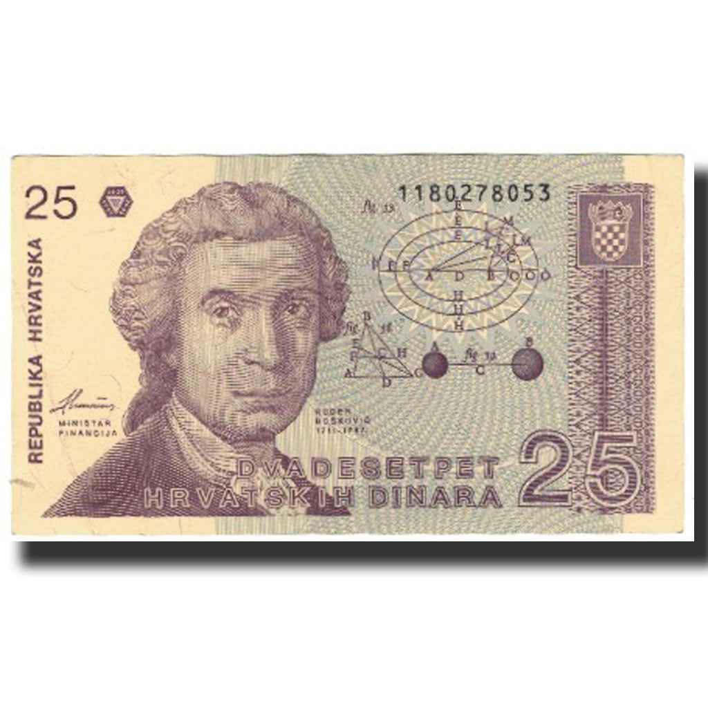 Banknote, Croatia, 25 Dinara, 1991-10-08, KM:19b, AU(55-58)
