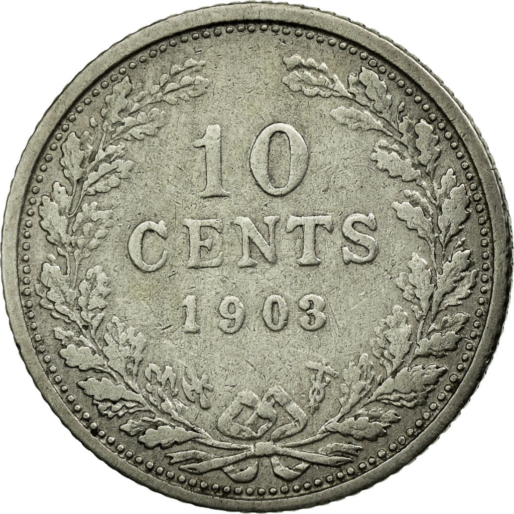 Coin, Netherlands, Wilhelmina I, 10 Cents, 1903, EF(40-45), Silver, KM:135