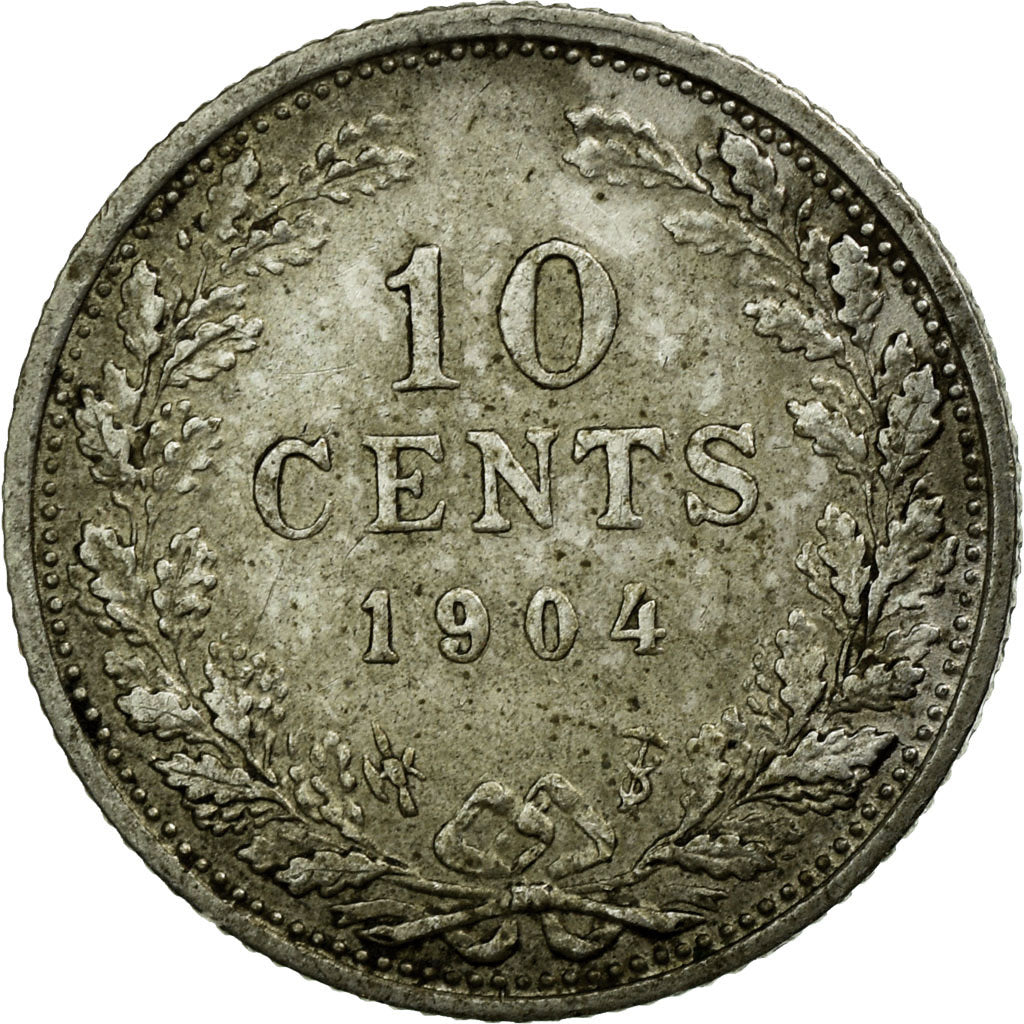 Monnaie, Pays-Bas, Wilhelmina I, 10 Cents, 1904, SUP, Argent, KM:136