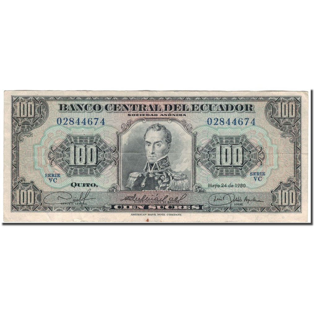 Banknote, Ecuador, 100 Sucres, 1980-05-24, KM:112a, VF(30-35)