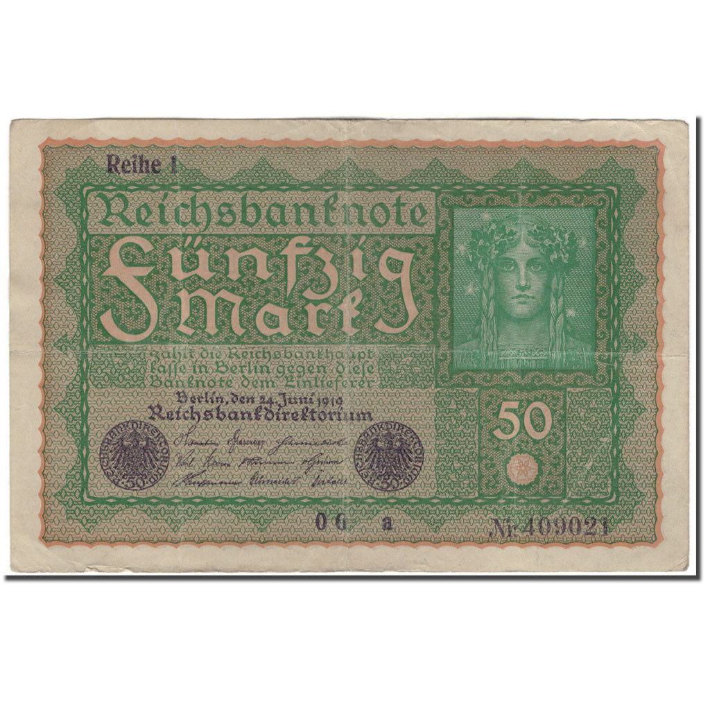 Banknot, Niemcy, 50 Mark, 1919-06-24, KM:66, EF(40-45)