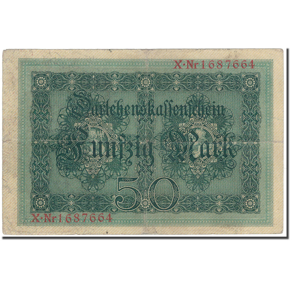 Geldschein, Deutschland, 50 Mark, 1914-08-05, KM:49b, S+