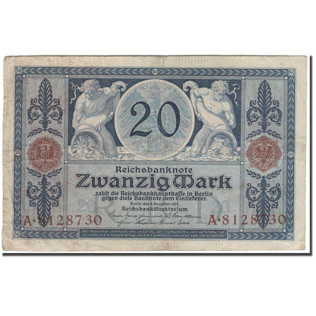 Banknote, Germany, 20 Mark, 1915-11-04, KM:63, VF(30-35)