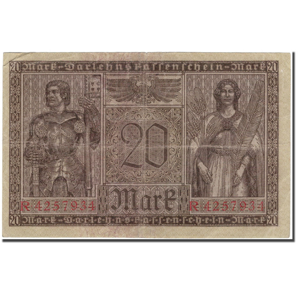 Banknote, Germany, 20 Mark, 1918-02-20, KM:57, VF(30-35)