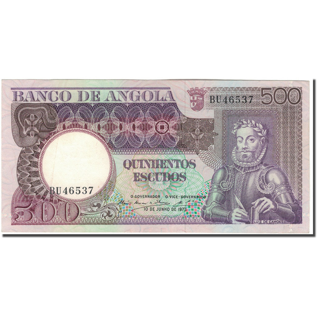 Banknote, Angola, 500 Escudos, 1973-06-10, KM:107, AU(55-58)