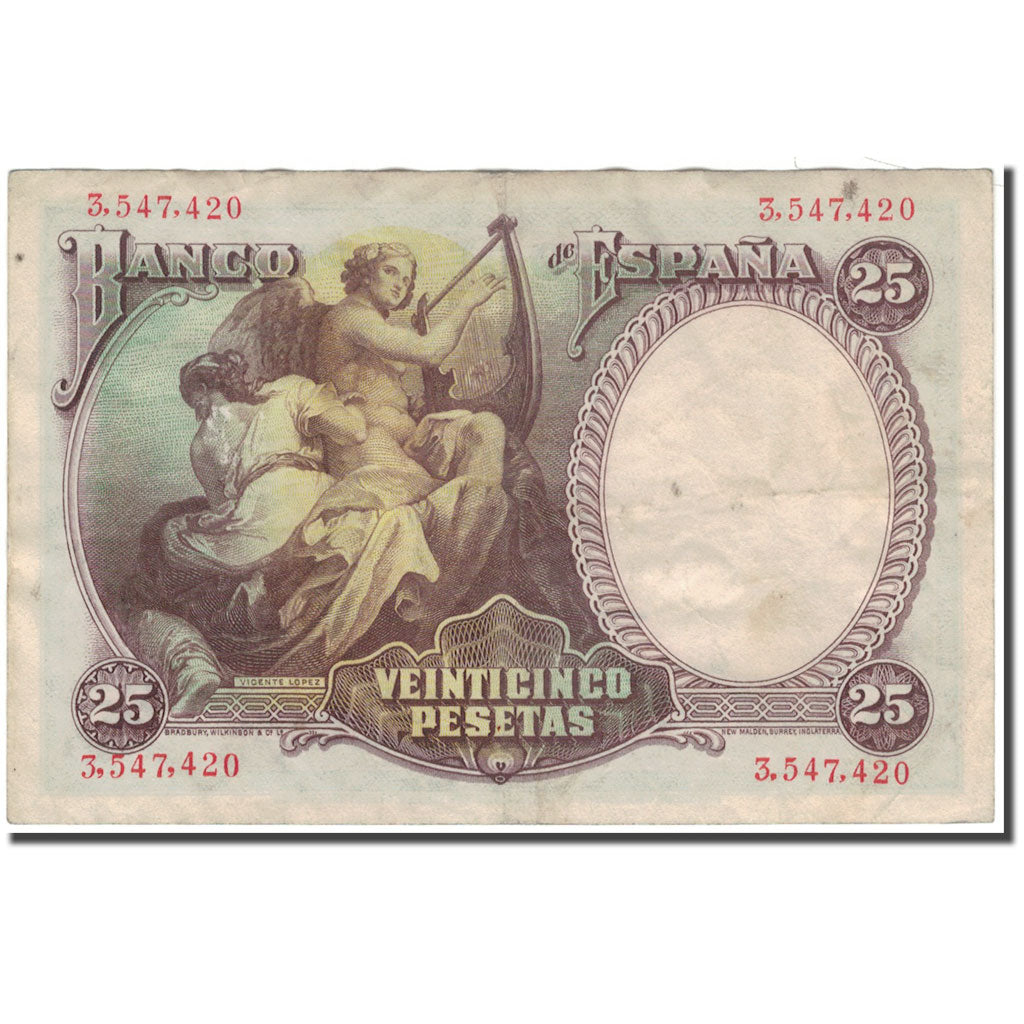 Banknote, Spain, 25 Pesetas, 1931-04-25, KM:81, VF(30-35)
