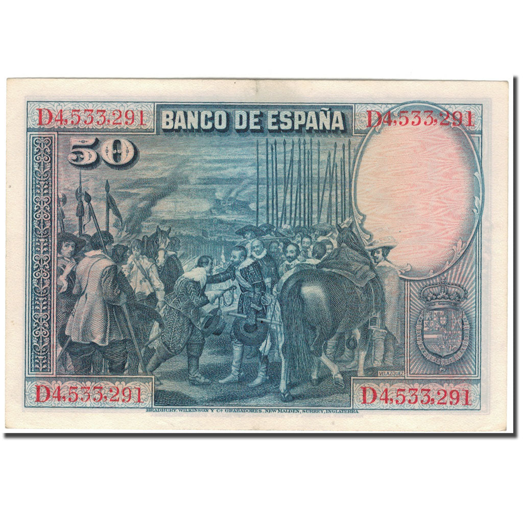 Banknote, Spain, 50 Pesetas, 1928-08-15, KM:75b, AU(55-58)