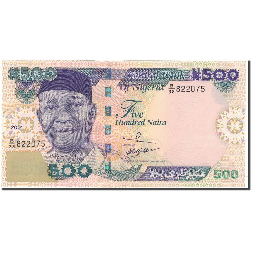 Banknote, Nigeria, 500 Naira, 2001, KM:30a, UNC(65-70)