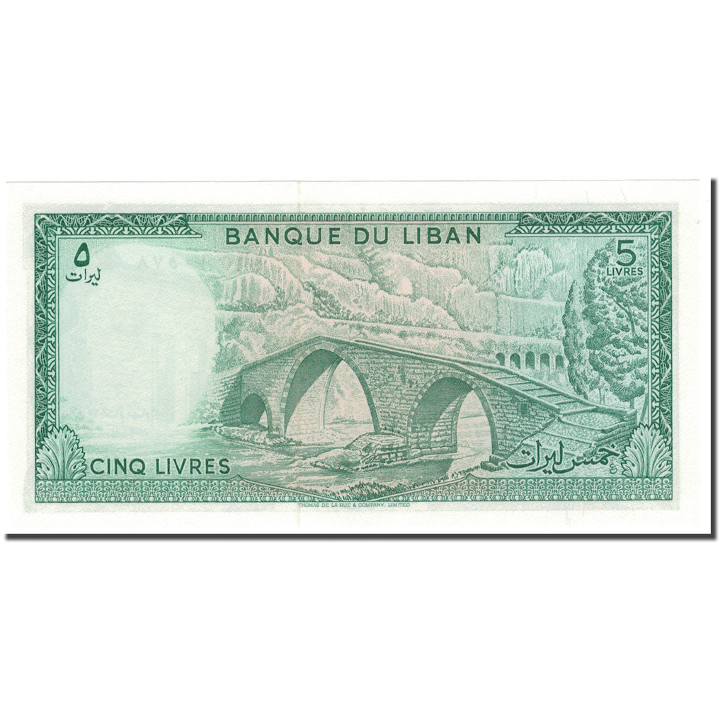 Banknote, Lebanon, 5 Livres, KM:62c, UNC(65-70)