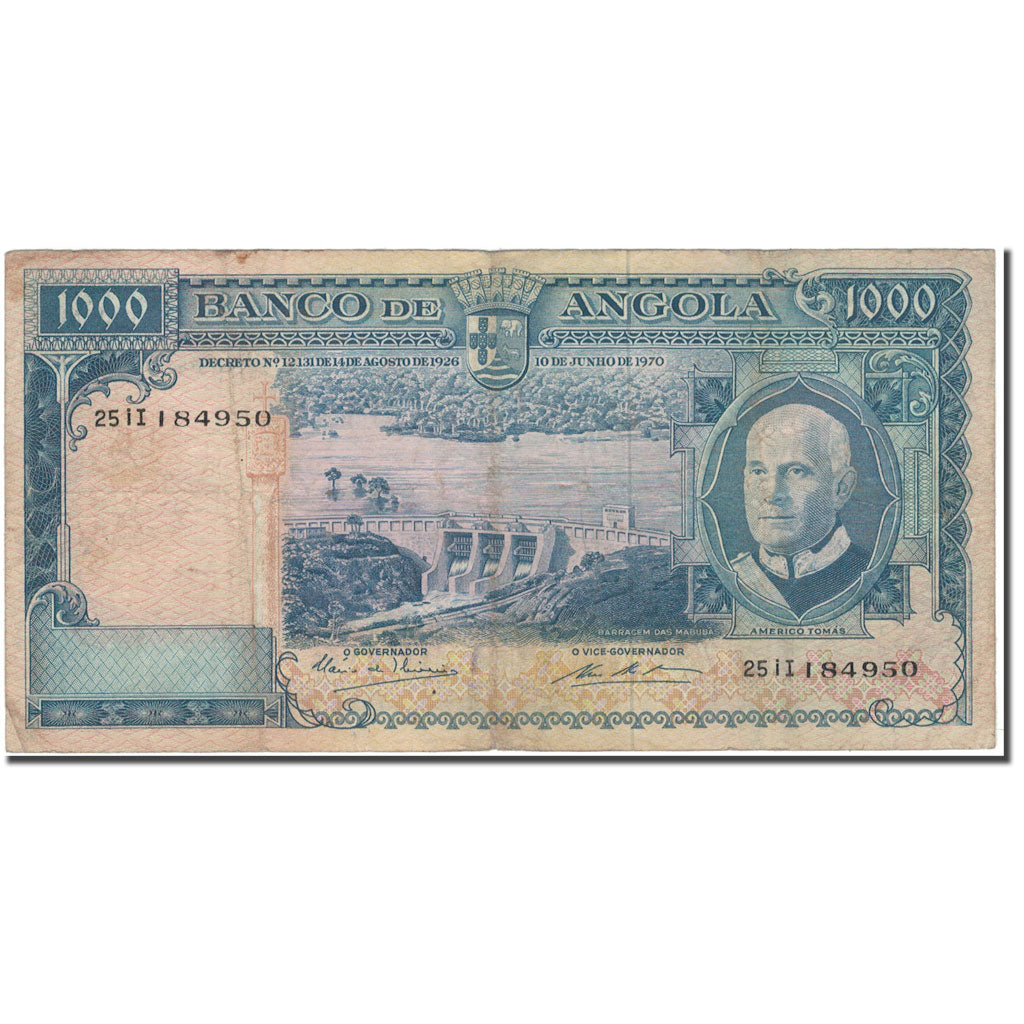 Biljet, Angola, 1000 Escudos, 1970-06-10, KM:98, B