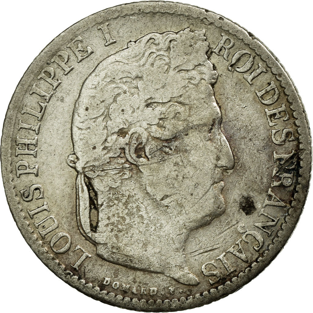 Coin, France, Louis-Philippe, 1/2 Franc, 1833, Rouen, VF(20-25), Silver