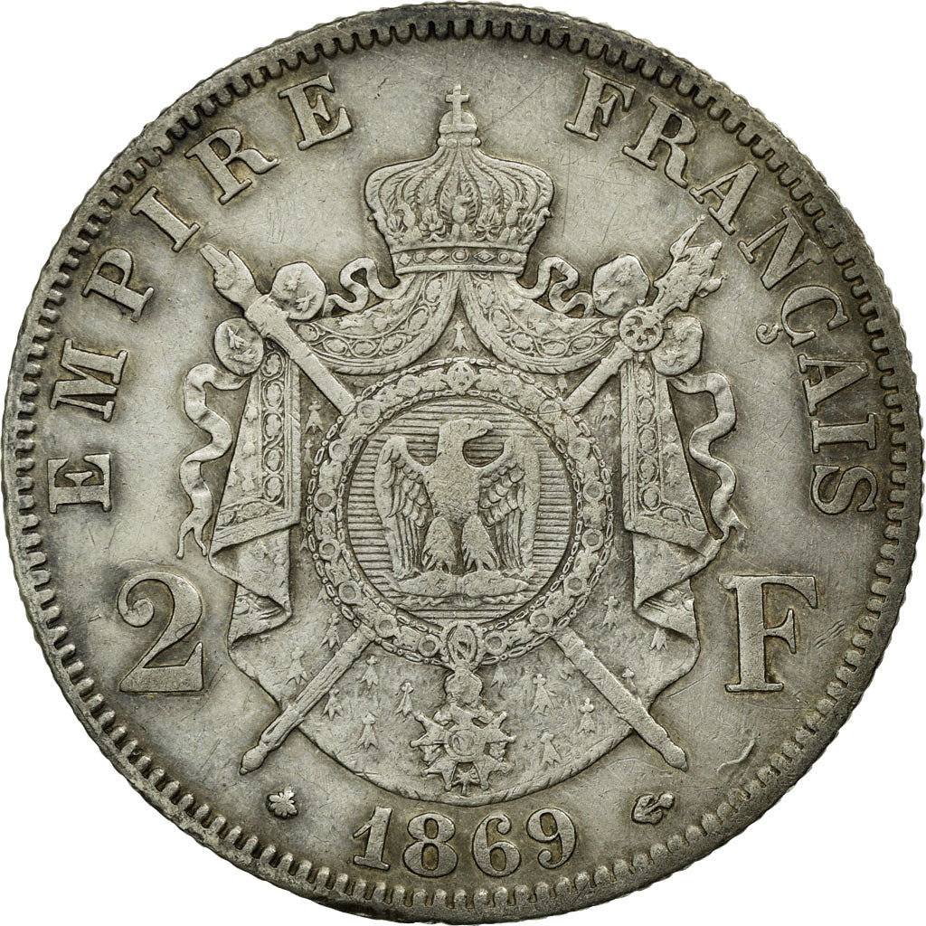 Munten, Frankrijk, Napoleon III, Napoléon III, 2 Francs, 1869, Paris, ZF