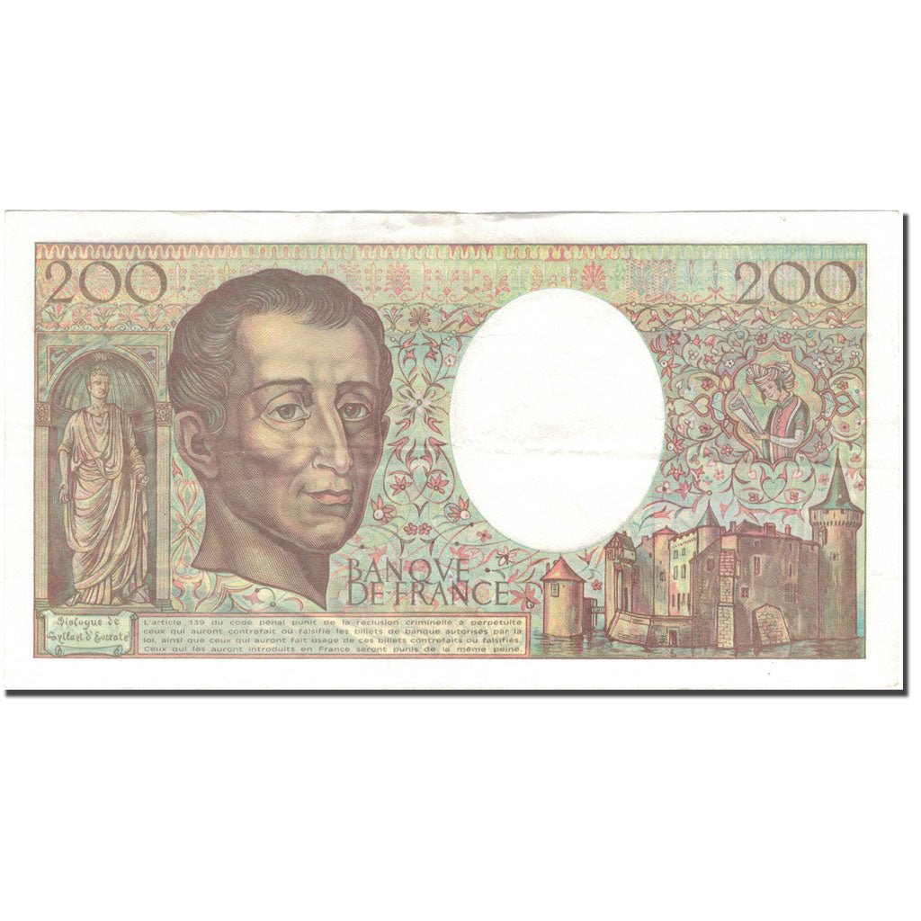 France, 200 Francs, 200 F 1981-1994 ''Montesquieu'', 1992, TTB, Fayette:70.12c