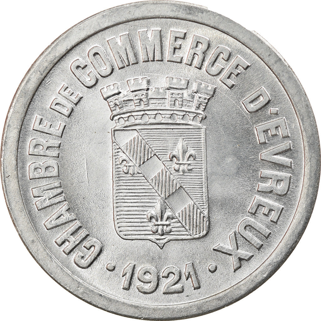 Moneta, Francja, Chambre de Commerce, Evreux, 25 Centimes, 1921, MS(64)