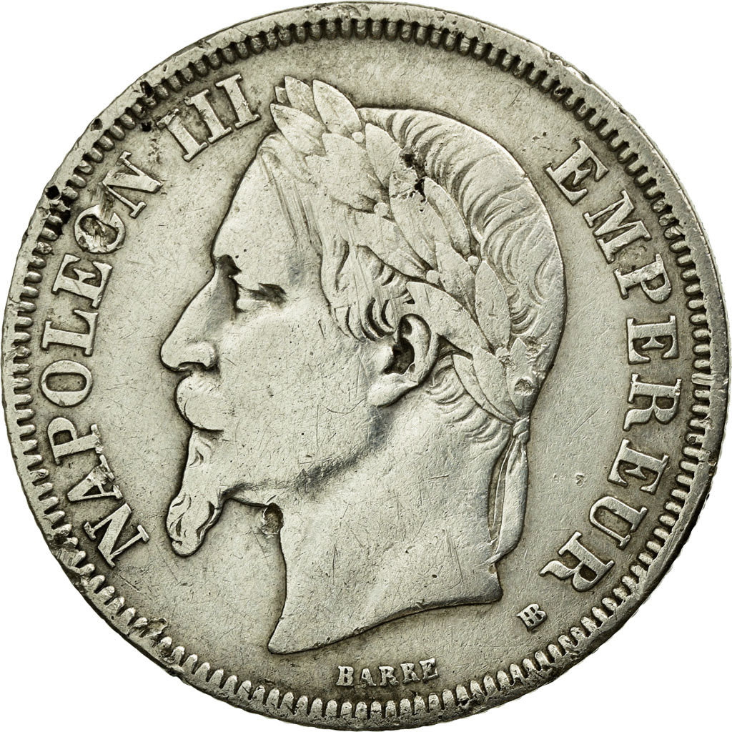 Moneta, Francia, Napoleon III, Napoléon III, 2 Francs, 1869, Strasbourg, MB