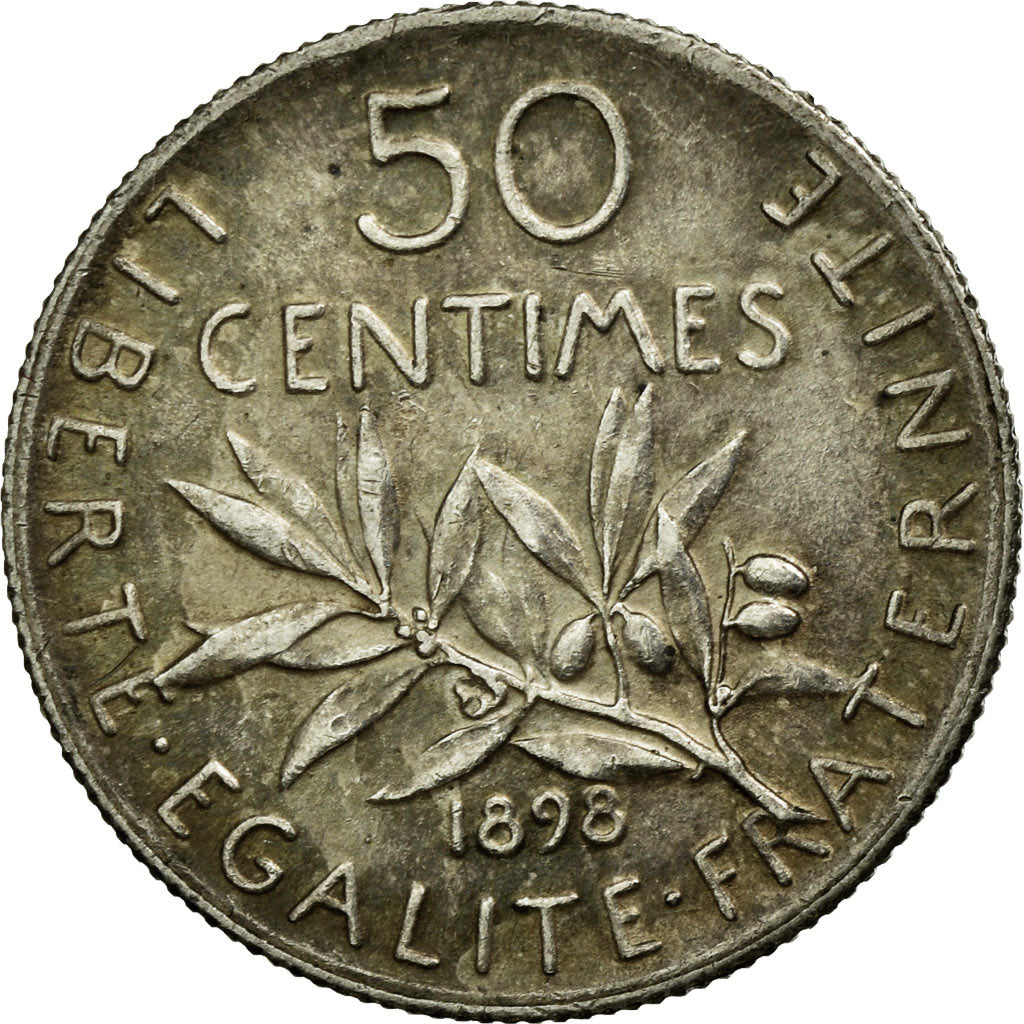 Monnaie, France, Semeuse, 50 Centimes, 1898, SUP, Argent, KM:854, Gadoury:420