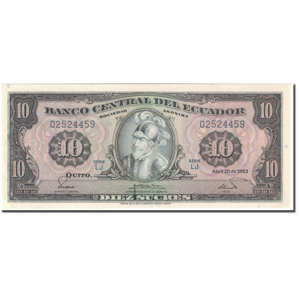 Billete, 10 Sucres, Ecuador, 1983-04-20, KM:114b, UNC