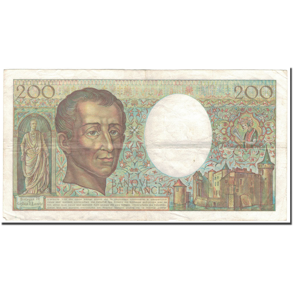 Francia, 200 Francs, 200 F 1981-1994 ''Montesquieu'', 1986, MBC, Fayette:70.6
