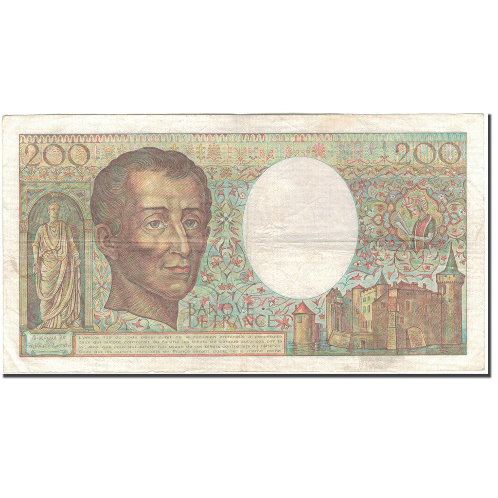 França, 200 Francs, 200 F 1981-1994 ''Montesquieu'', 1985, VF(30-35)