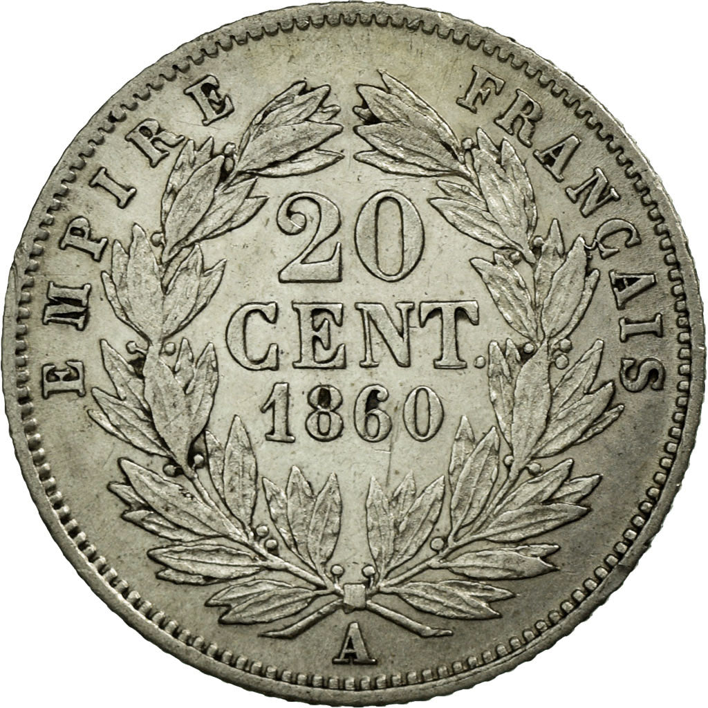 Monnaie, France, Napoleon III, Napoléon III, 20 Centimes, 1860, Paris, SUP