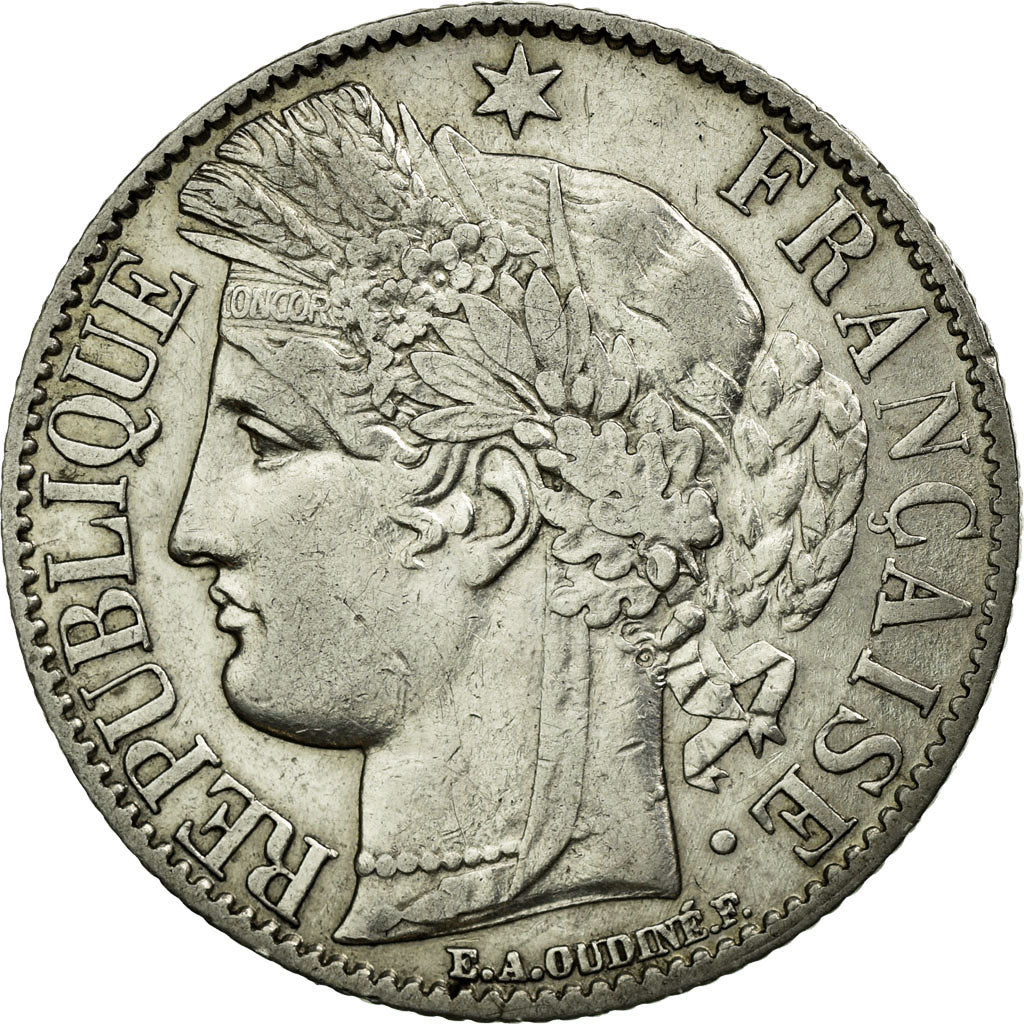 Monnaie, France, Cérès, Franc, 1872, Paris, TTB+, Argent, KM:822.1