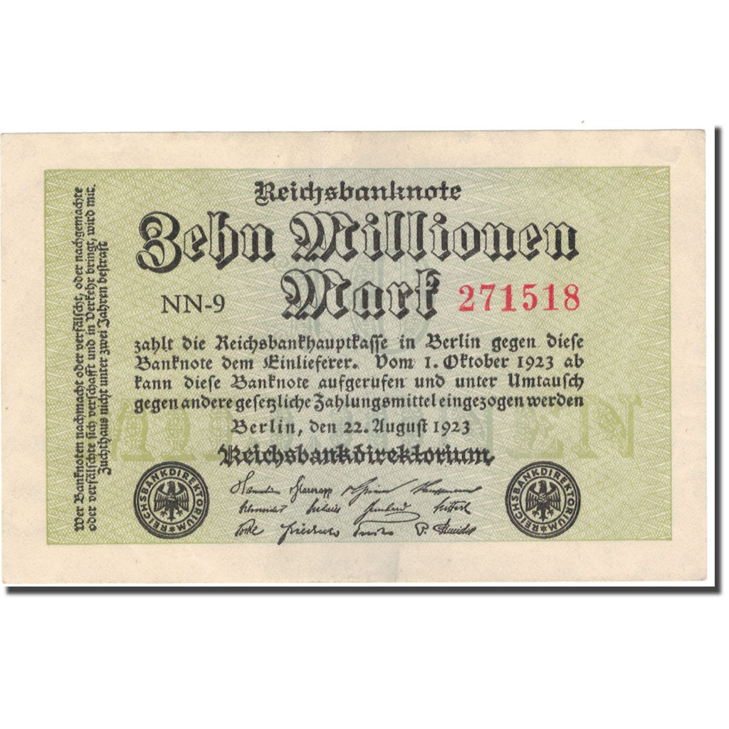 Banconote, Germania, 10 Millionen Mark, 1923, KM:106a, SPL-