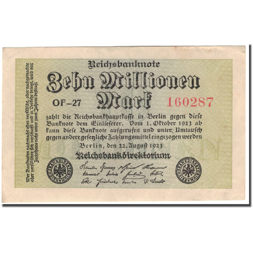 Banknote, Germany, 10 Millionen Mark, 1923, KM:106a, AU(55-58)