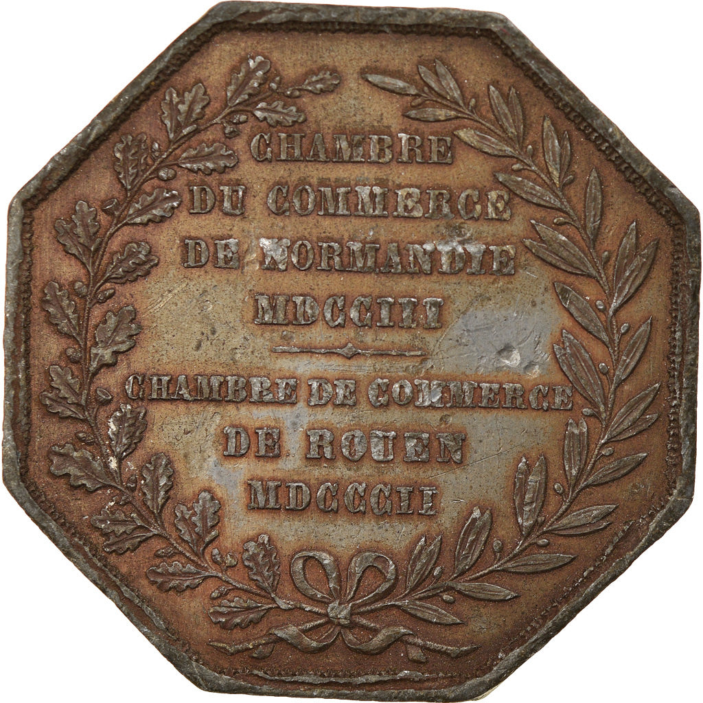 France, Jeton, Chambre de Commerce de Rouen, Epreuve d'Etain, 1802, TTB, Tin