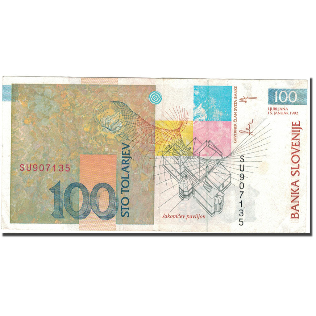 Banknote, Slovenia, 100 Tolarjev, 1992-01-15, KM:14A, EF(40-45)