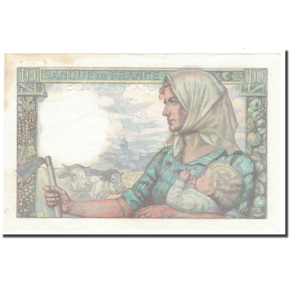 France, 10 Francs, Mineur, 1943-03-25, AU(55-58), Fayette:8.8, KM:99e
