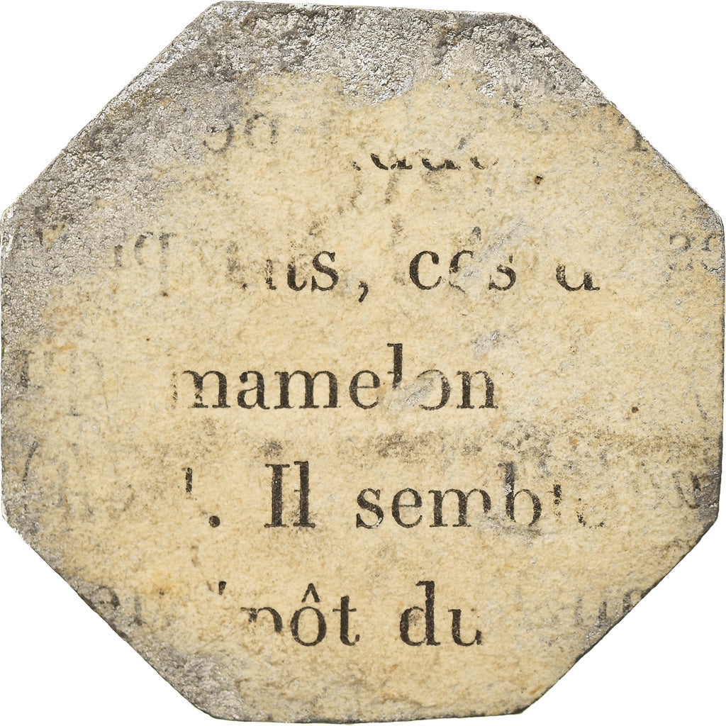 France, Jeton, Chambre de Commerce de Rouen, Epreuve Uniface de Revers, 1802