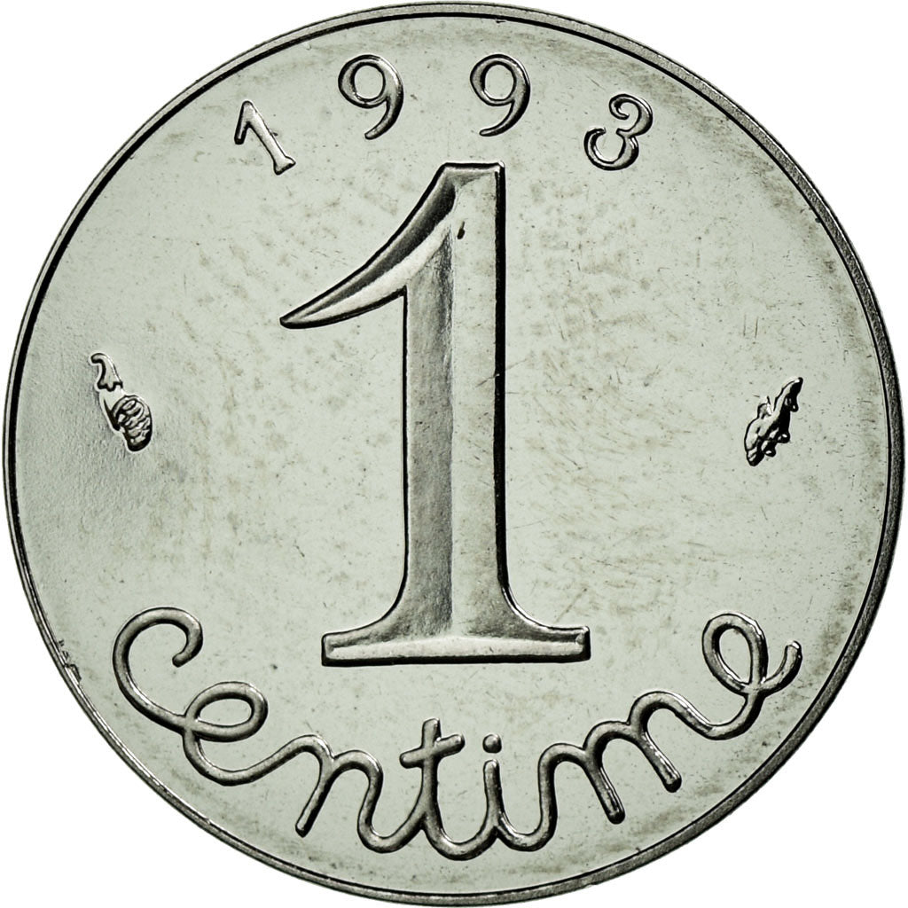 Coin, France, Épi, Centime, 1993, MS(65-70), Stainless Steel, KM:928
