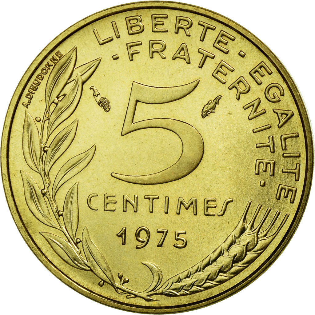 Monnaie, France, Marianne, 5 Centimes, 1975, FDC, Aluminum-Bronze, KM:933
