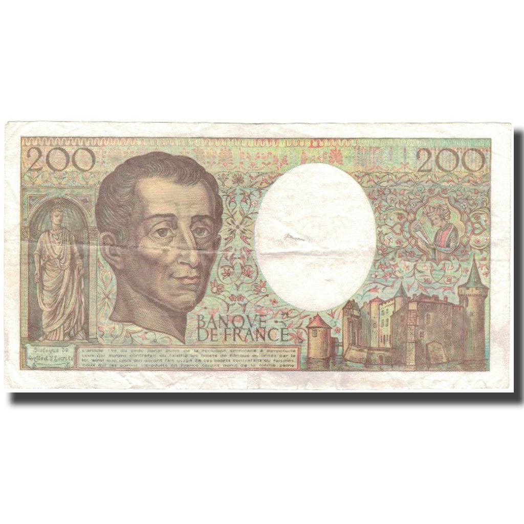France, 200 Francs, Montesquieu, 1992, TTB, Fayette:70.12c), KM:155e